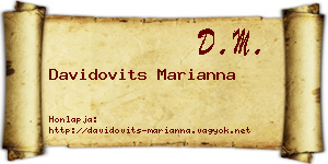 Davidovits Marianna névjegykártya